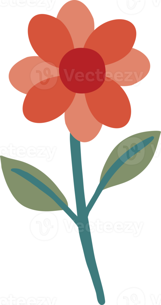 orange blomma hand dragen stil för groundhog dag begrepp png