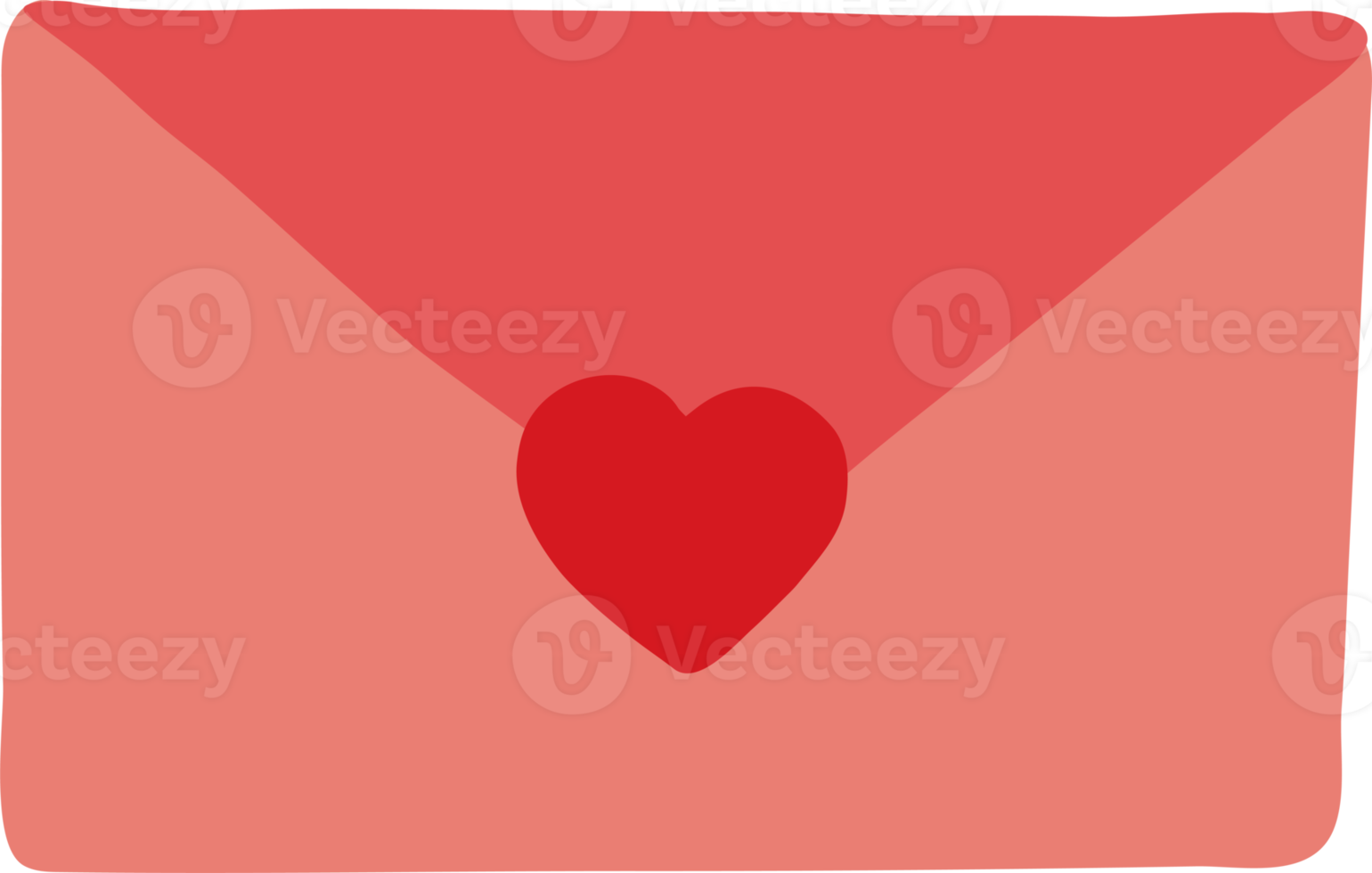 carta de amor estilo dibujado a mano para el día de san valentín png