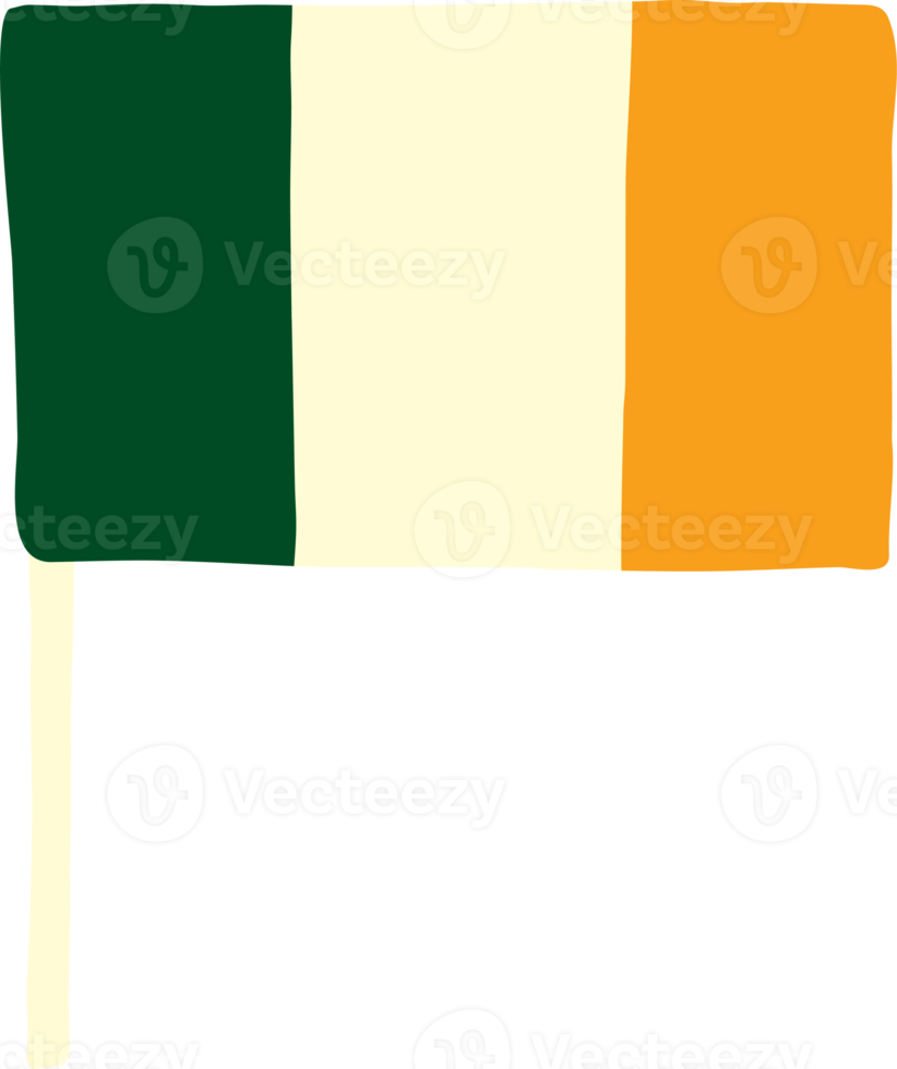 estilo desenhado à mão da bandeira da irlanda para st. dia de patrick png