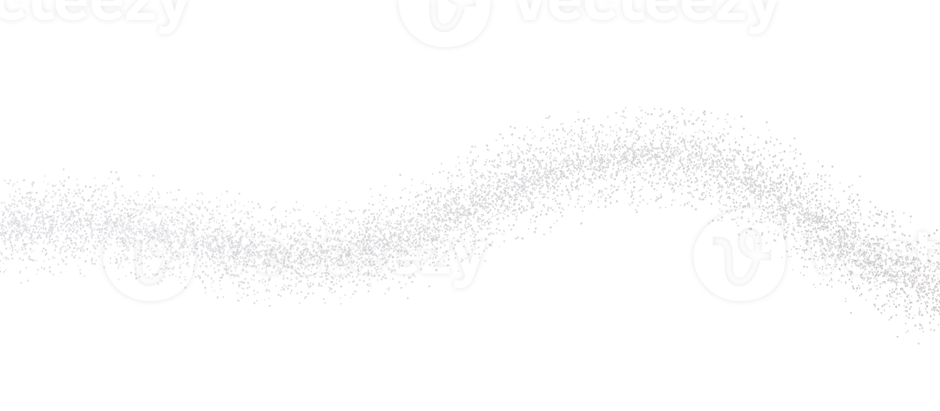 spline med små vit kristaller, partiklar, på transparent bakgrund. skära ut design element. 3d tolkning. png