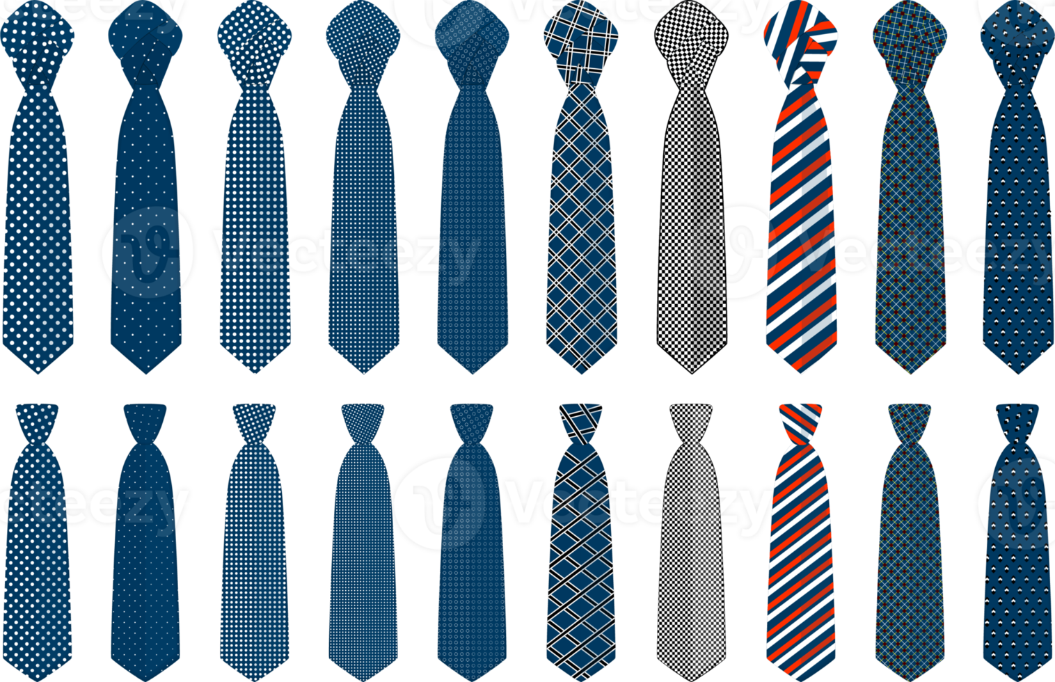 grand ensemble de cravates de différents types, cravates de différentes tailles png