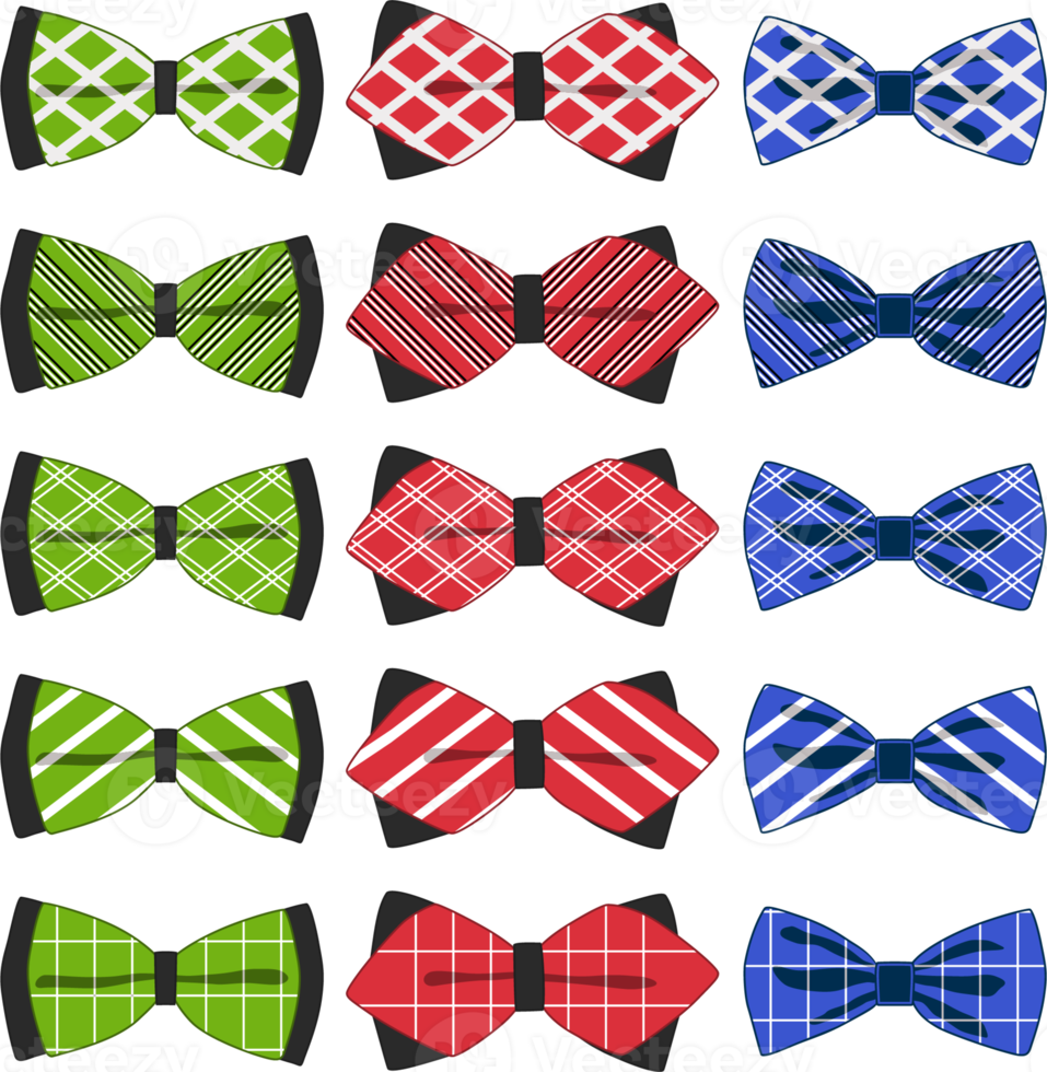 big set ties different types, bowties various size png