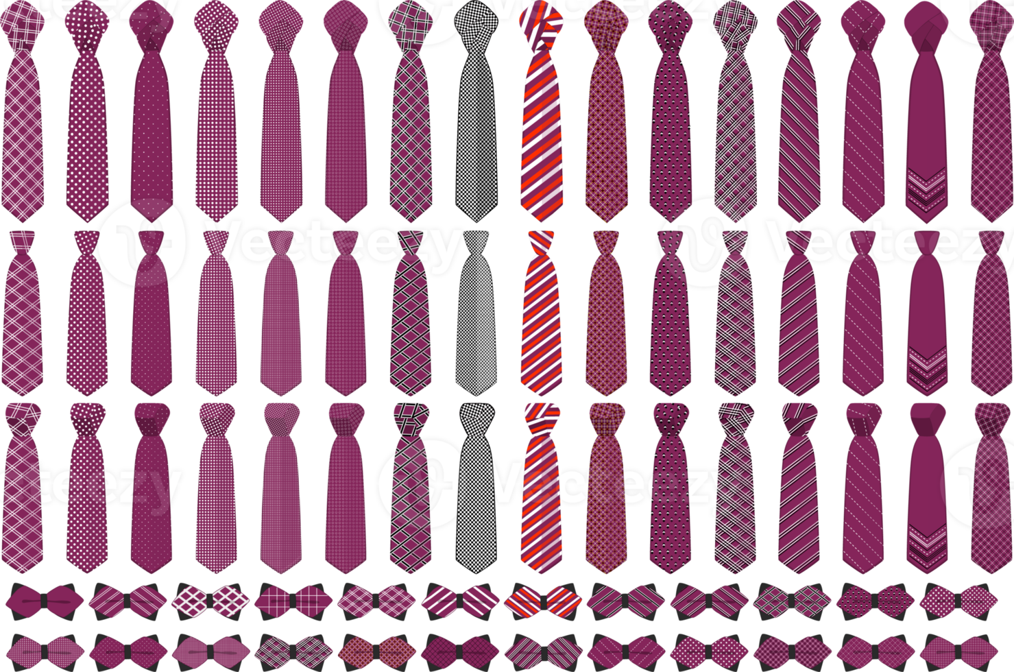 big set neckties different types png