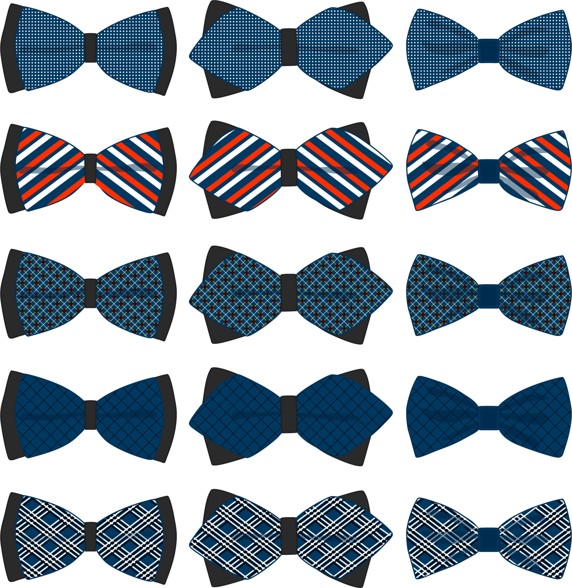 big set ties different types, bowties various size 18135000 PNG