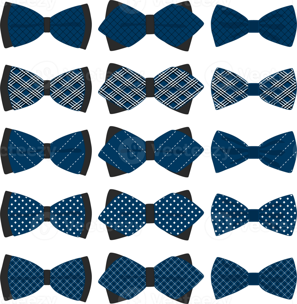 big set ties different types, bowties various size png