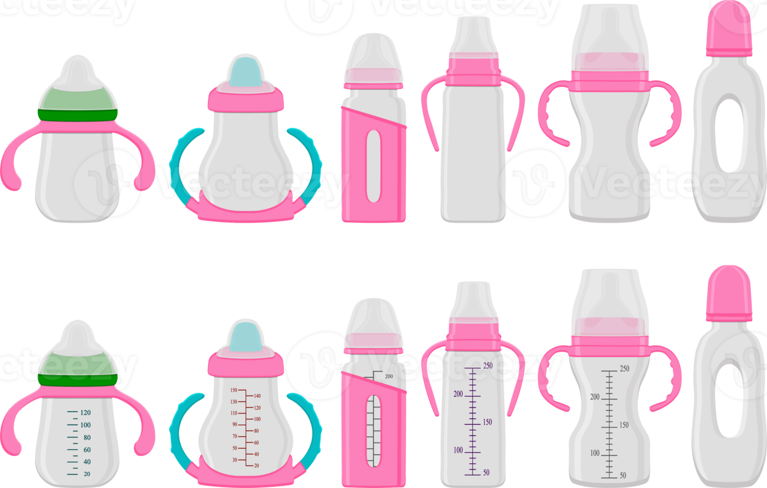 big kit baby milk in bottle with rubber pacifier png