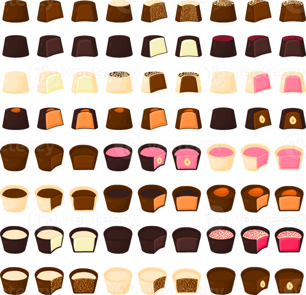 beautiful big set sweet chocolate candy bonbon png