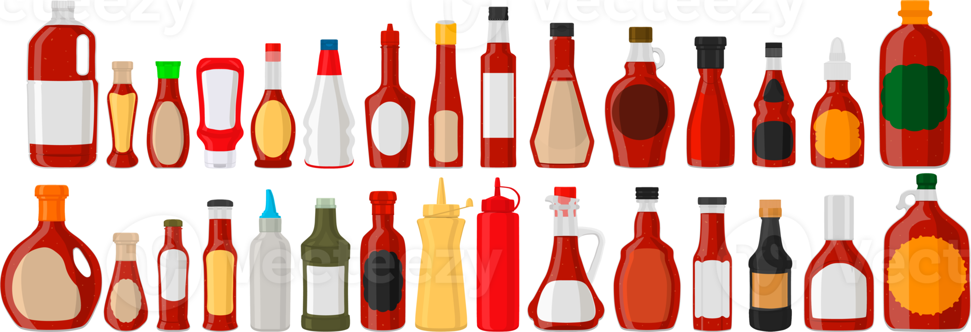 big kit varied glass bottles filled liquid sauce habanero png