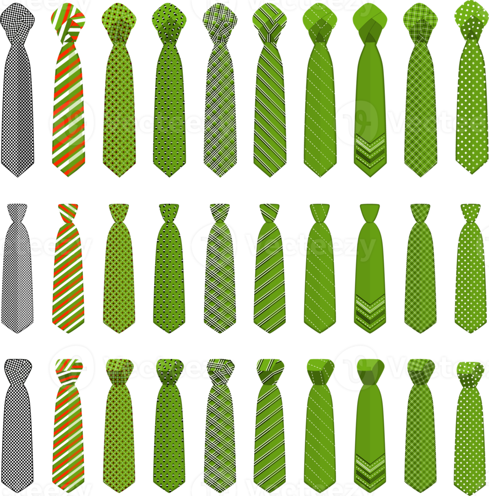 gran conjunto de corbatas de diferentes tipos, corbatas de varios tamaños png