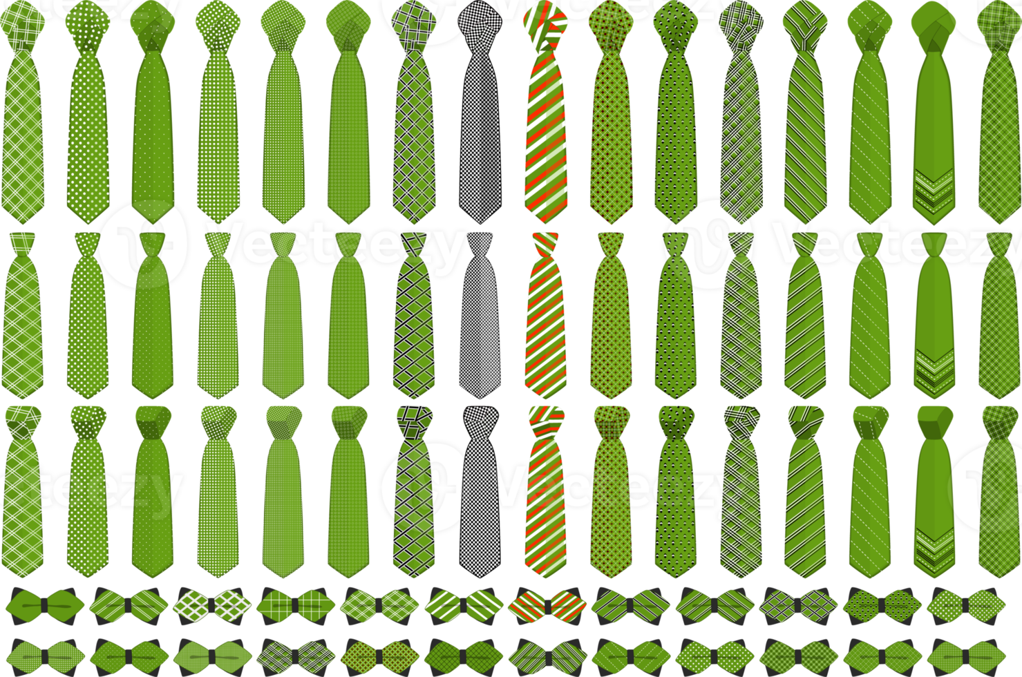 big set neckties different types png