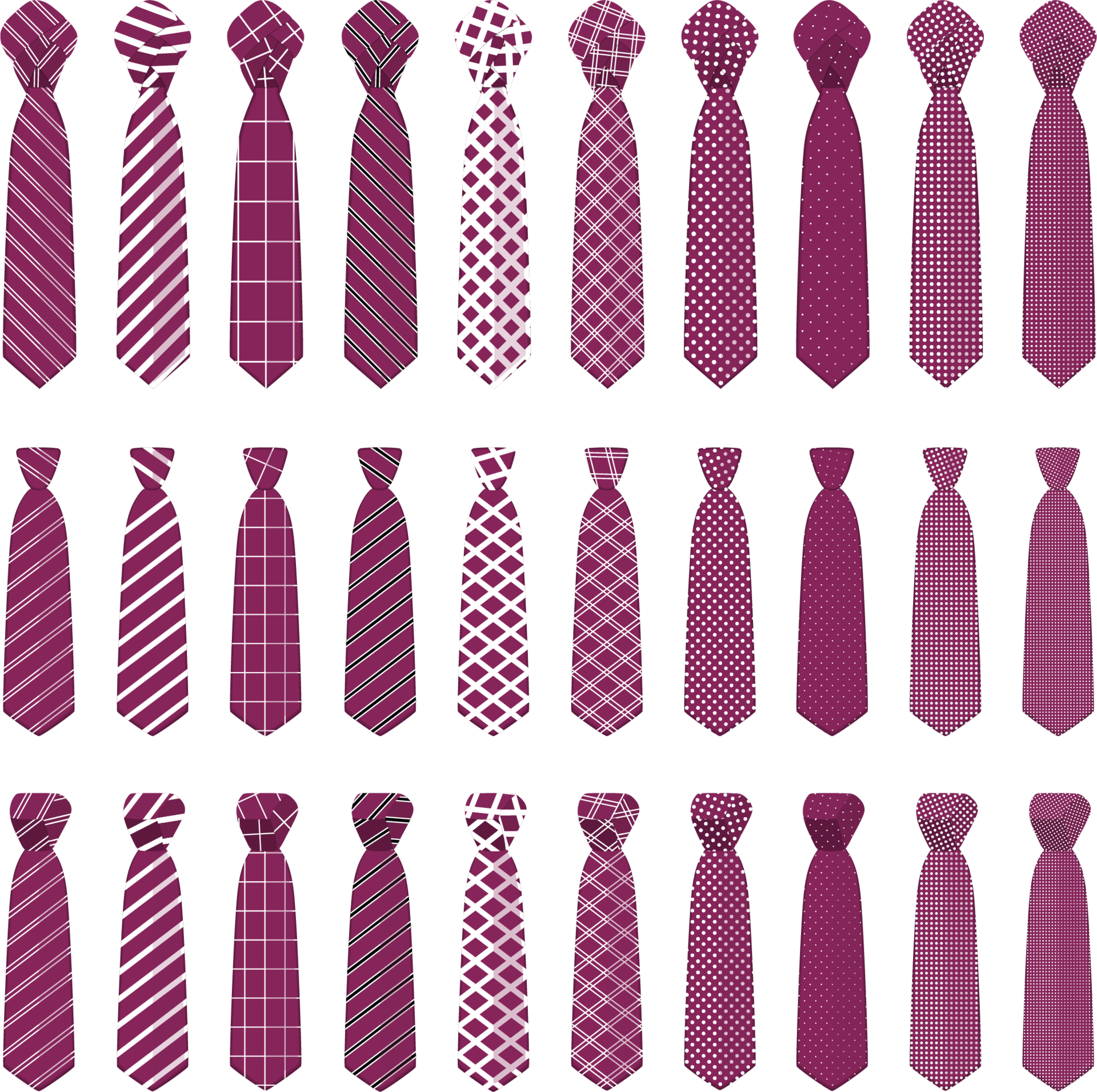 big set ties different types, neckties various size 18136077 PNG