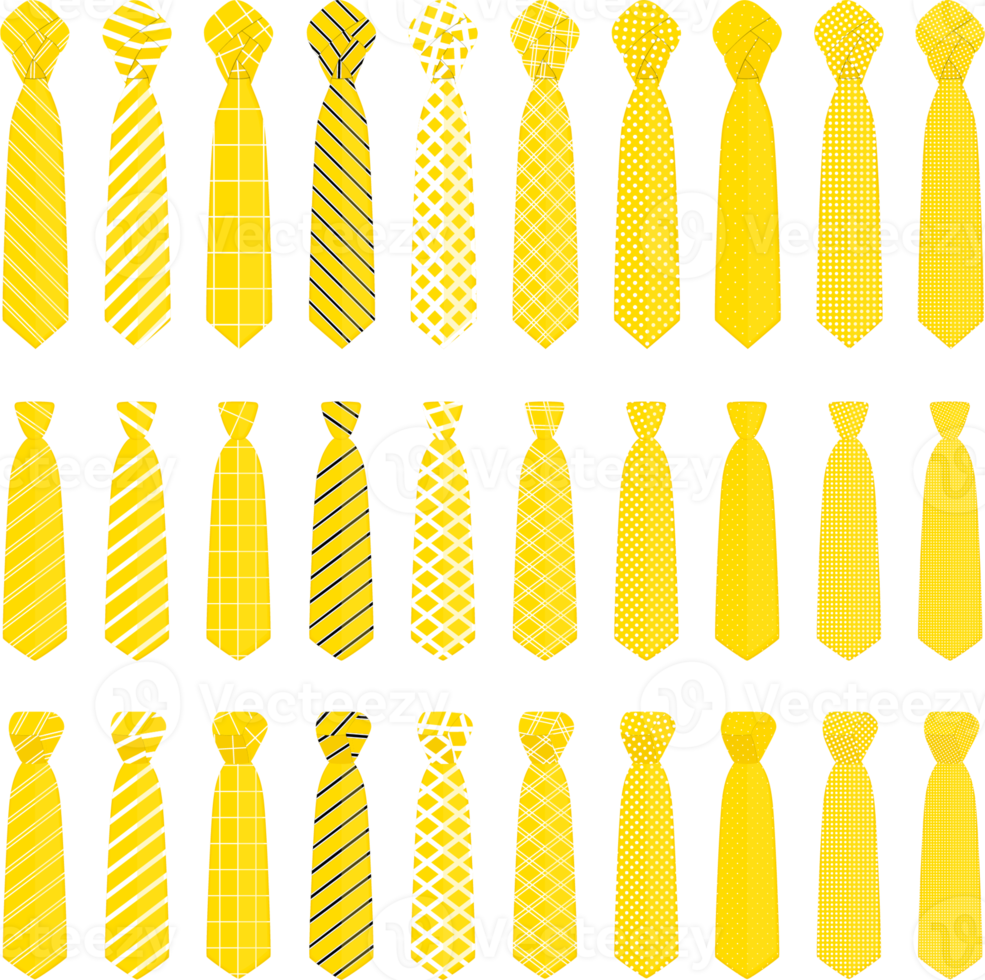 grand ensemble de cravates de différents types, cravates de différentes tailles png