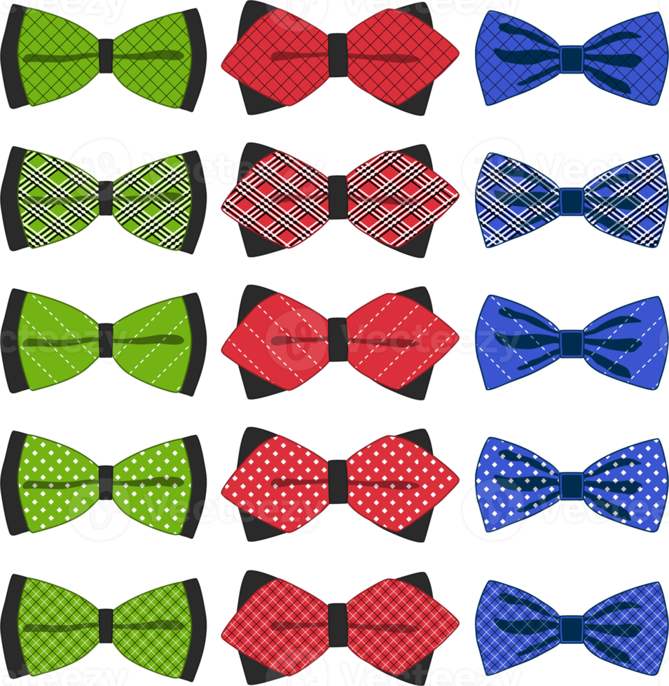 big set ties different types, bowties various size png