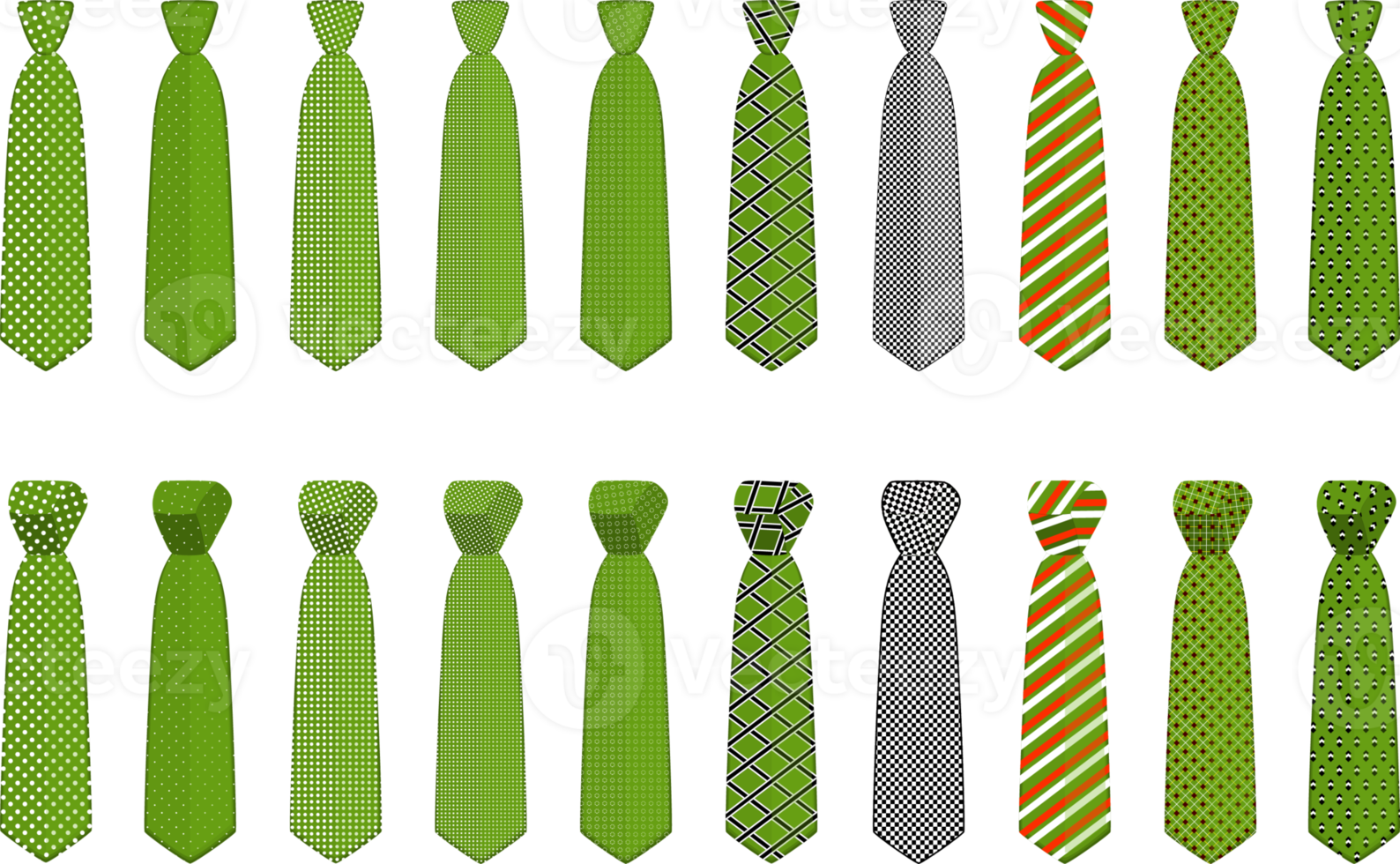 grand ensemble de cravates de différents types, cravates de différentes tailles png