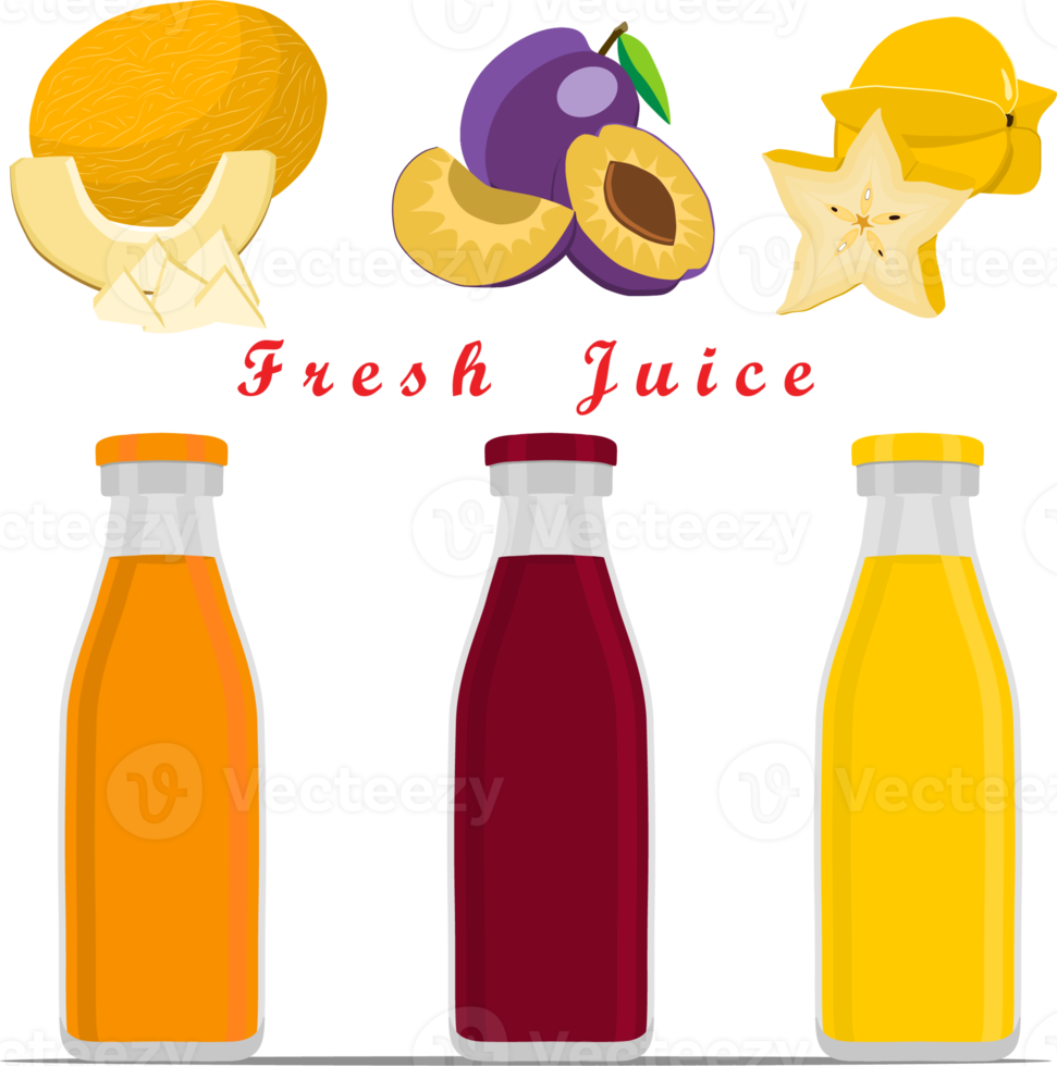 Sweet tasty natural eco product juice in bottle png