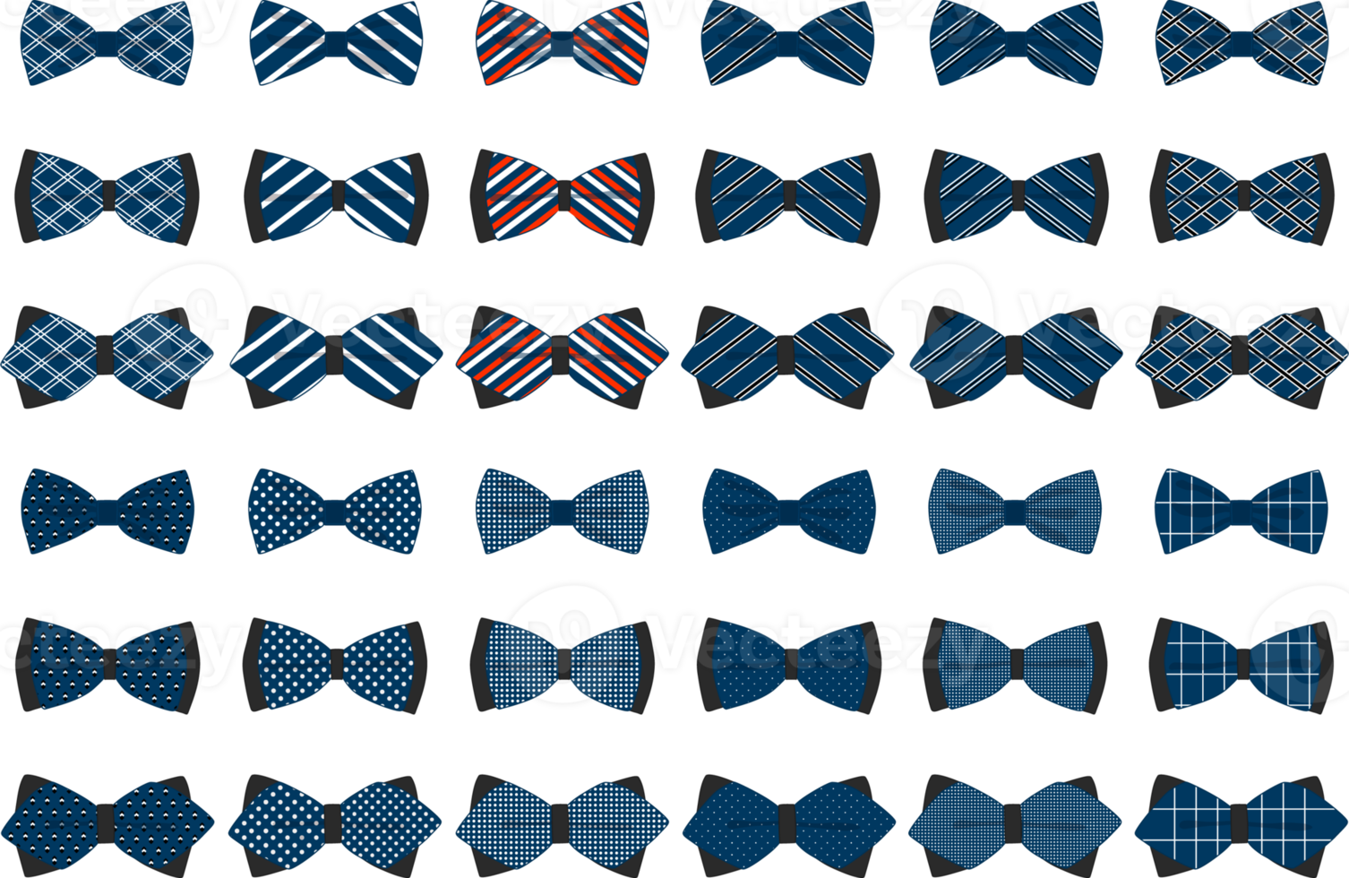 big set ties different types, bowties various size png