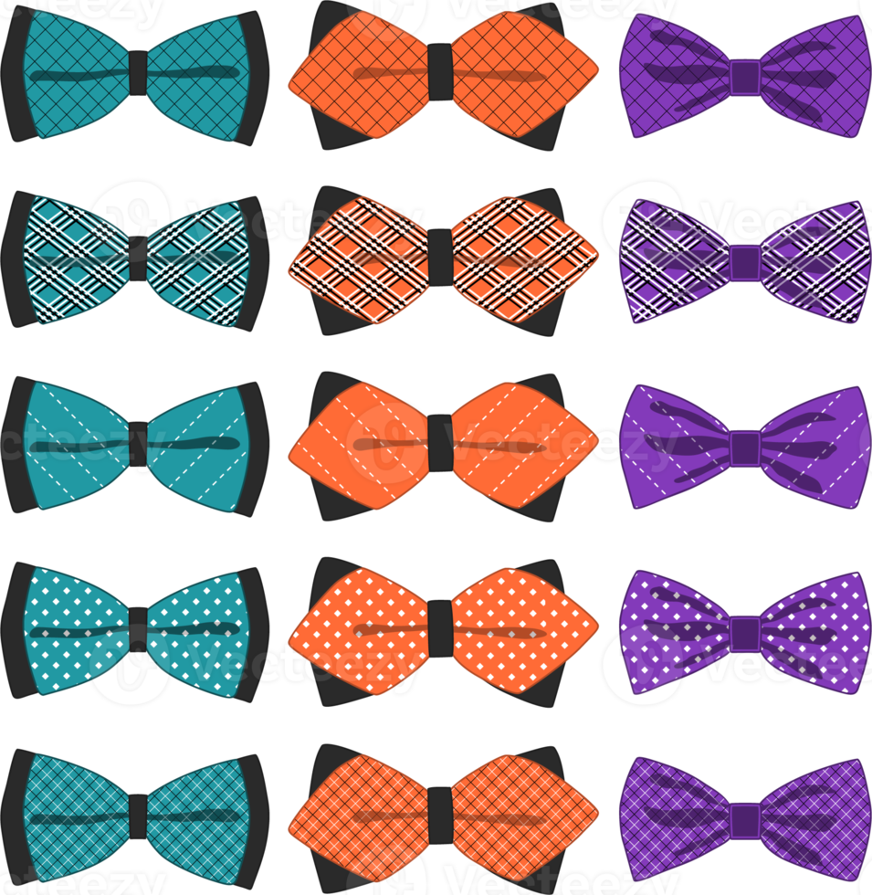 big set ties different types, bowties various size png