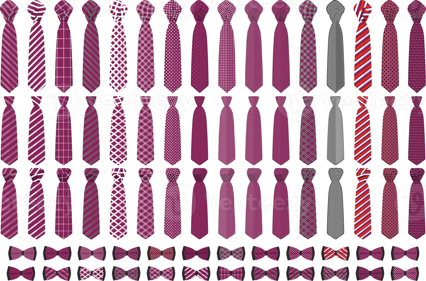 big set neckties different types png