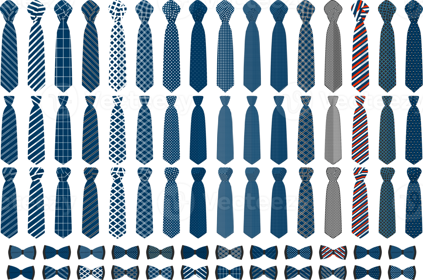 big set neckties different types png