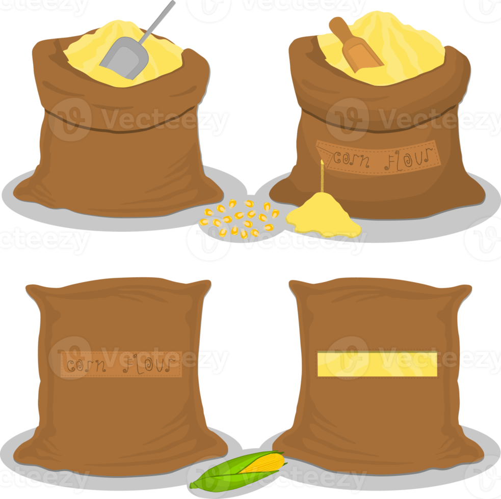 Set of big bags with natural product food 18137306 PNG