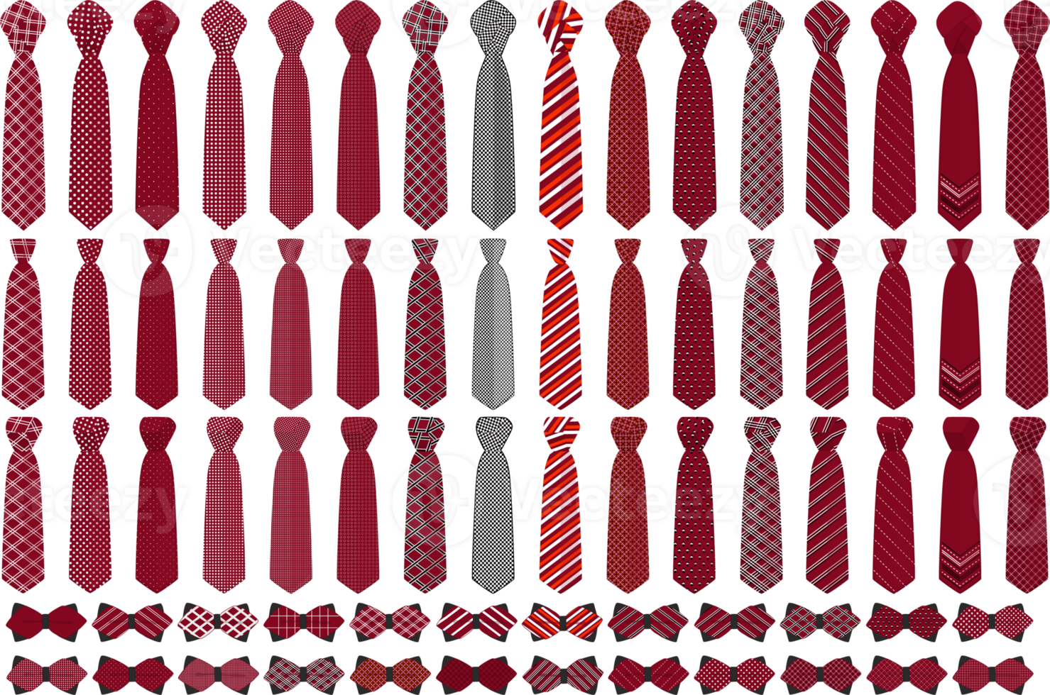 big set neckties different types png