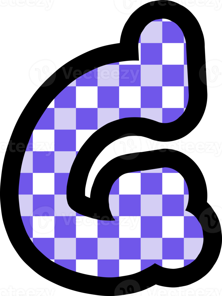 aesthetics cute puffy checkers letter hand draw alphabet png