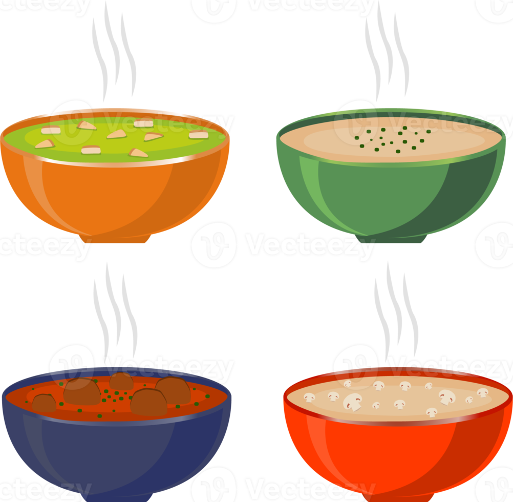 verschiedene keramikschüssel suppe png