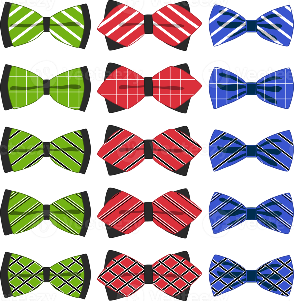 big set ties different types, bowties various size png