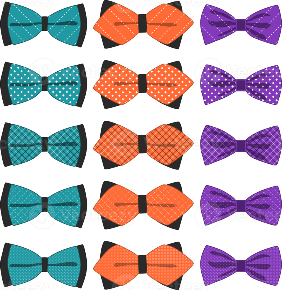 big set ties different types, bowties various size png