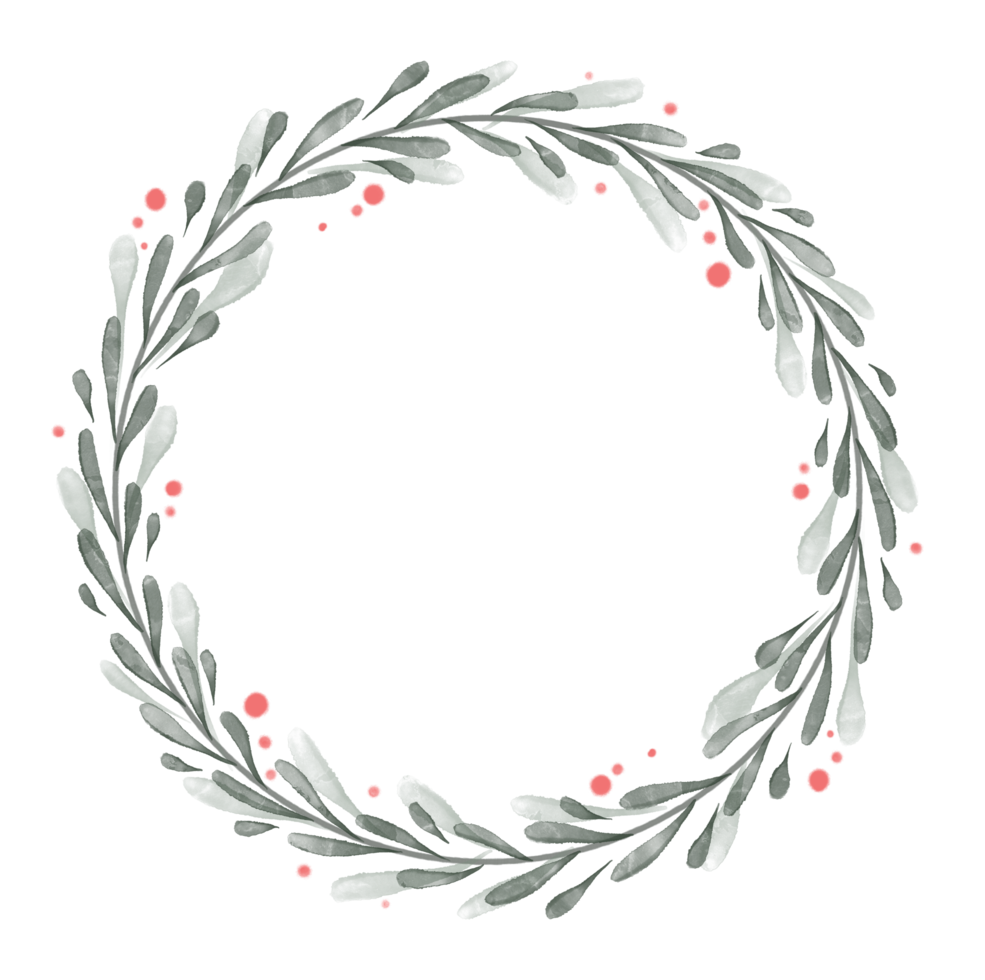 Watercolor decorative Circle floral Frame. Botanical round Wreath with branches, herbs, plants, and leaves. Rustic wedding border png