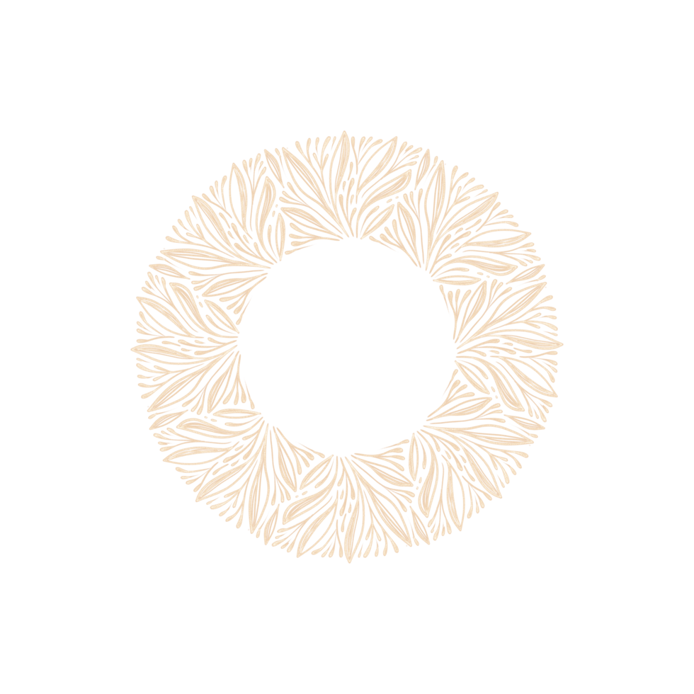 gouden decoratief cirkel bloemen kader. botanisch ronde krans met takken, kruiden, planten, en bladeren. rustiek bruiloft grens png
