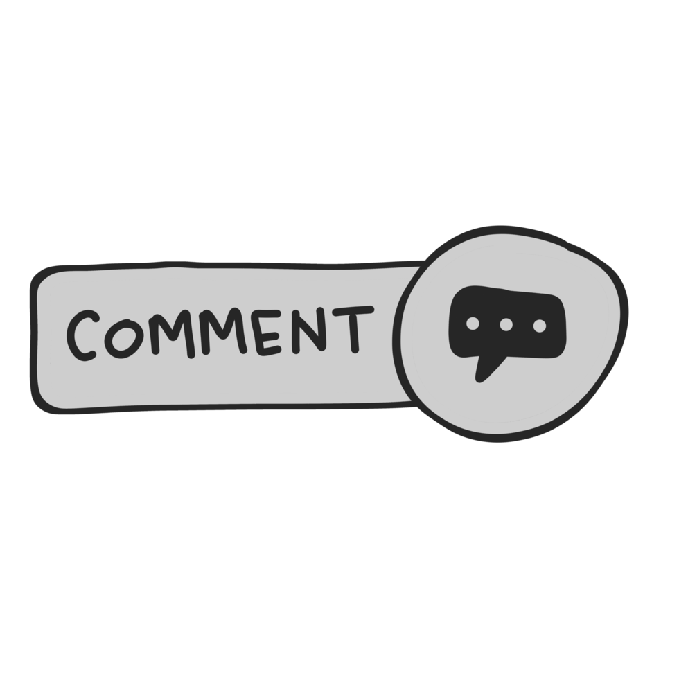 Handwritten social media comment icon png