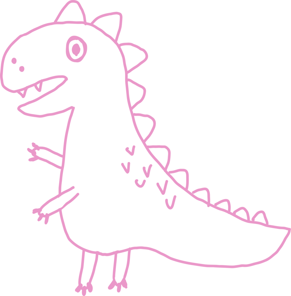 Dinosaur drawing cartoon illustration. png