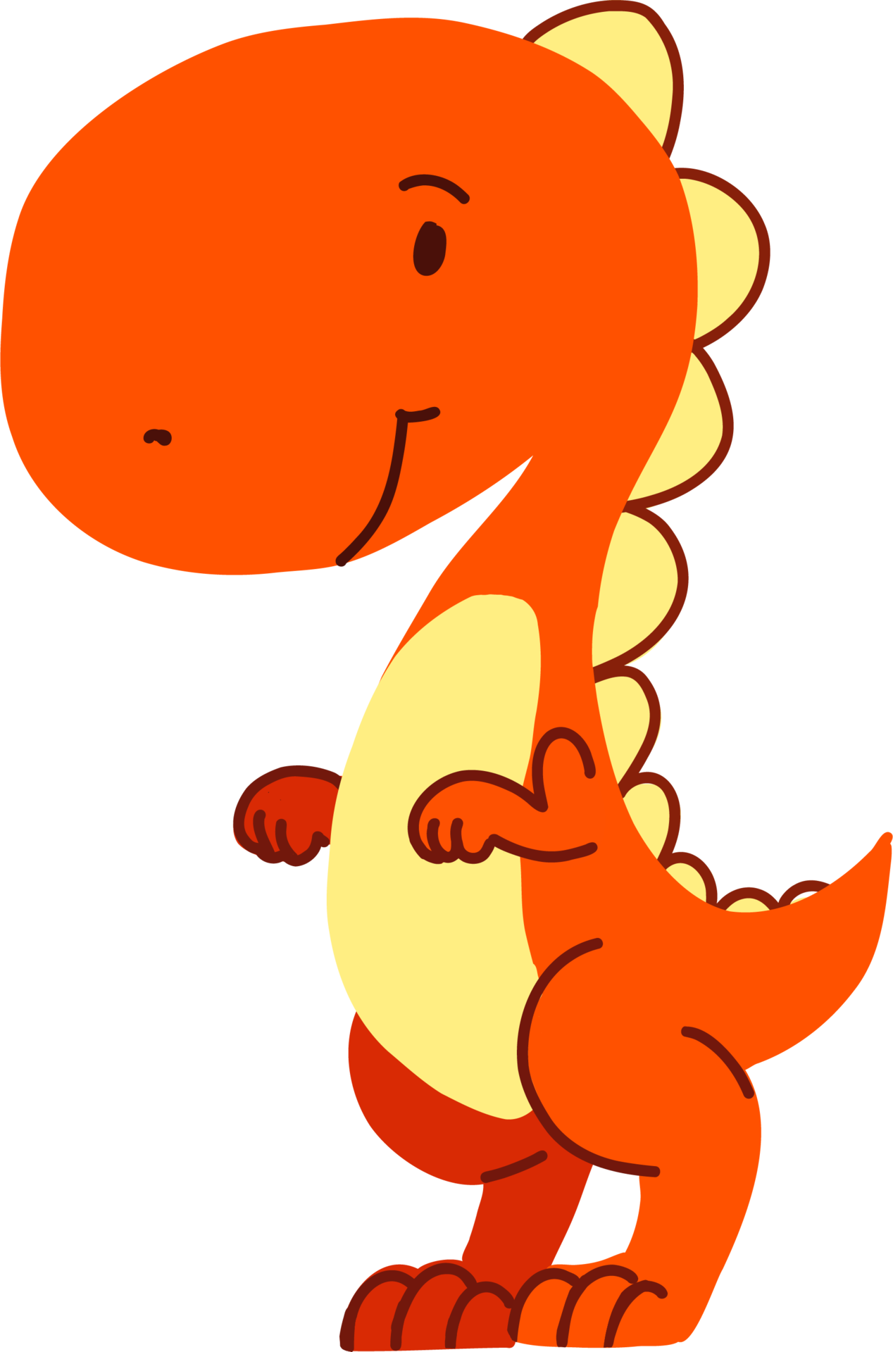 Dinosaur illustration in orange color. 18243901 PNG