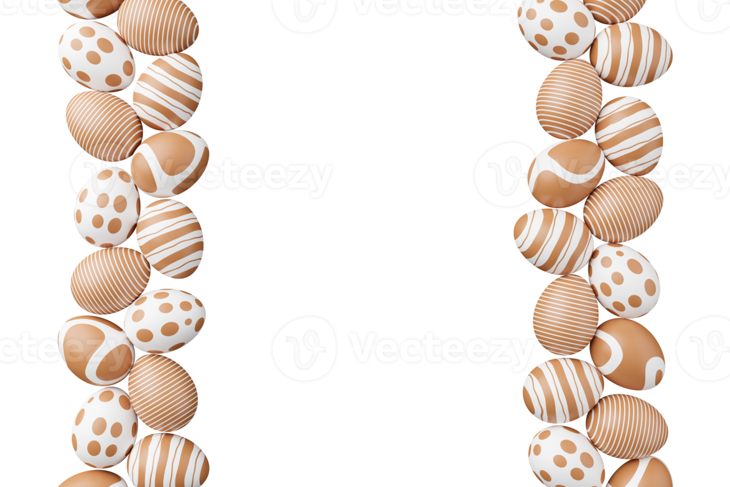 gold egg frame 3d render easter border png