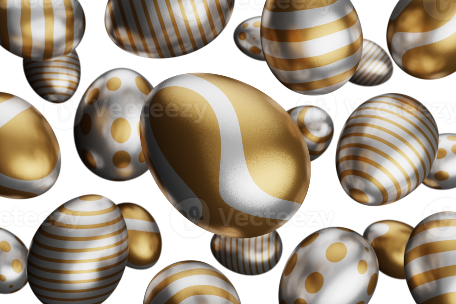 huevo de oro cayendo pascua 3d render ilustración png