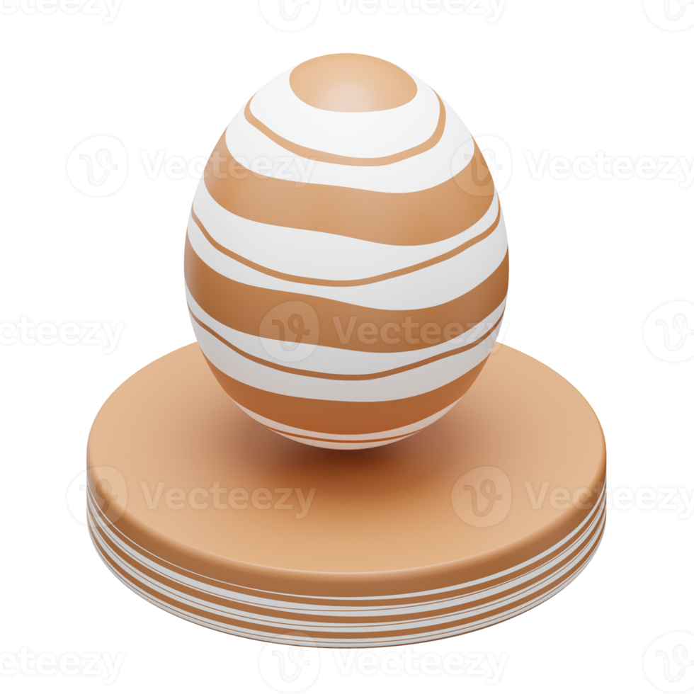 gold egg podium easter 3d illustration png