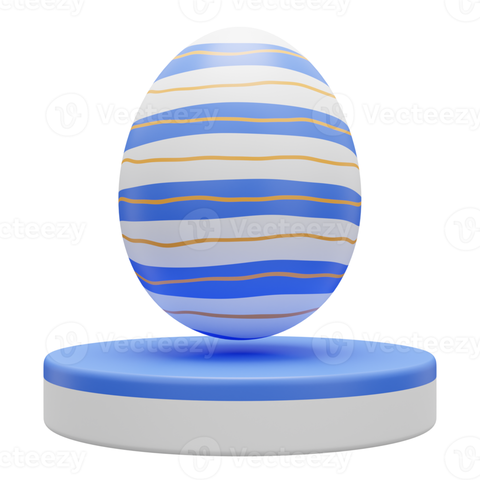 blue egg podium easter 3d illustration png