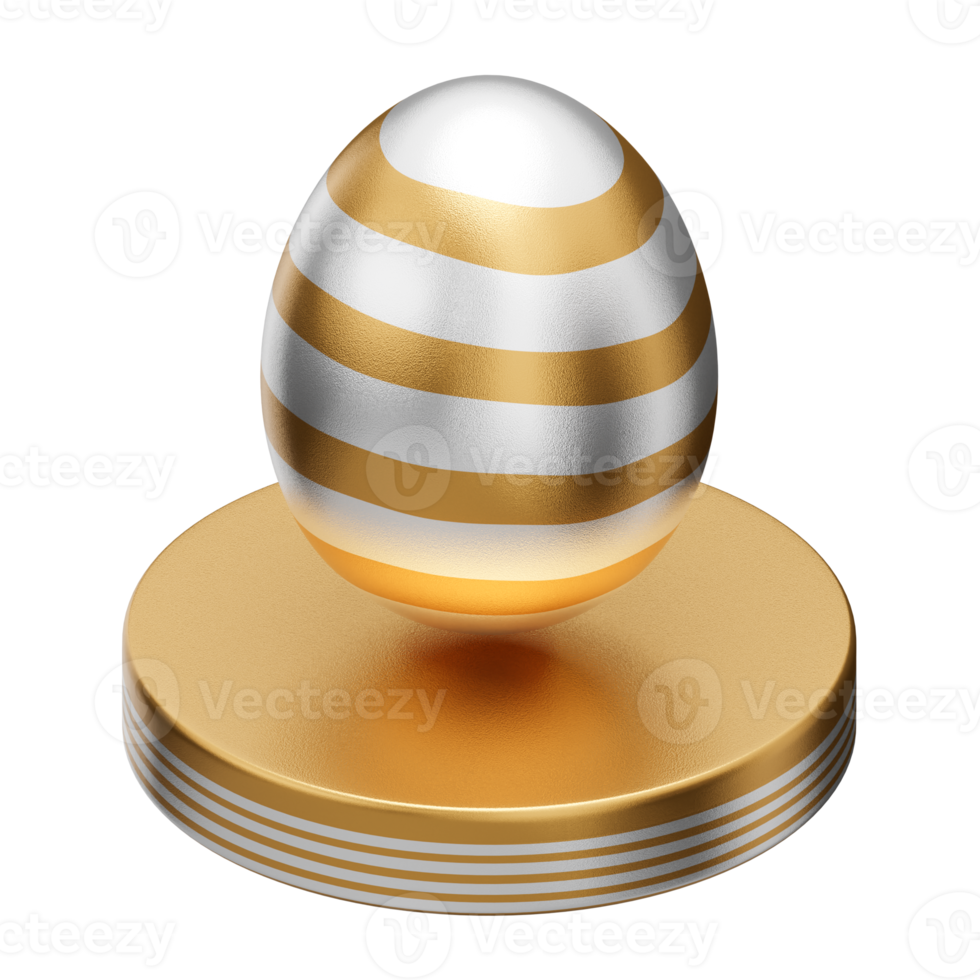 gold egg podium easter 3d illustration png