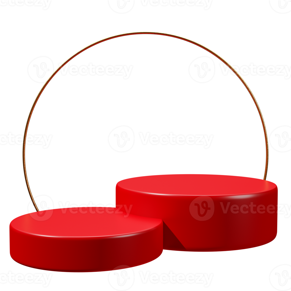 red podium product display 3d render png