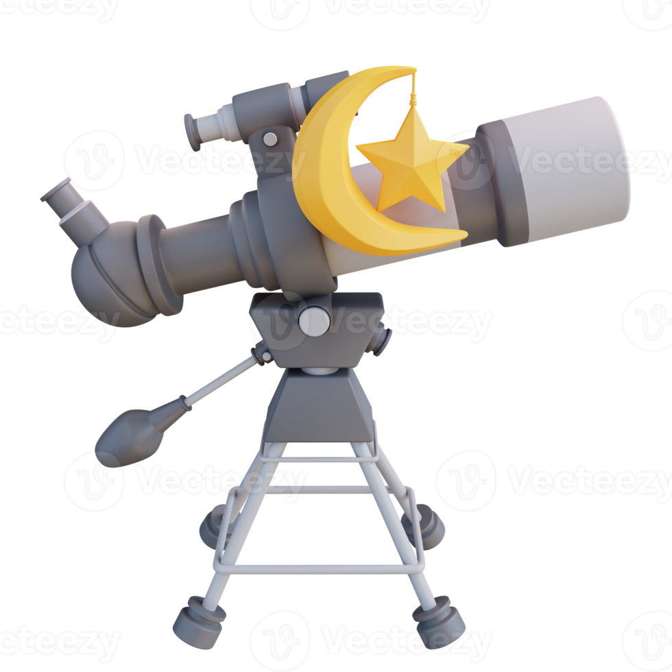 3D Illustration telescope png