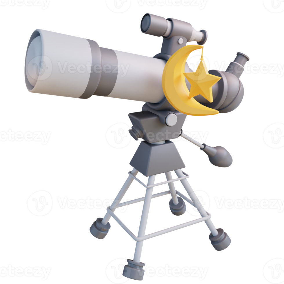 telescopio dell'illustrazione 3d png