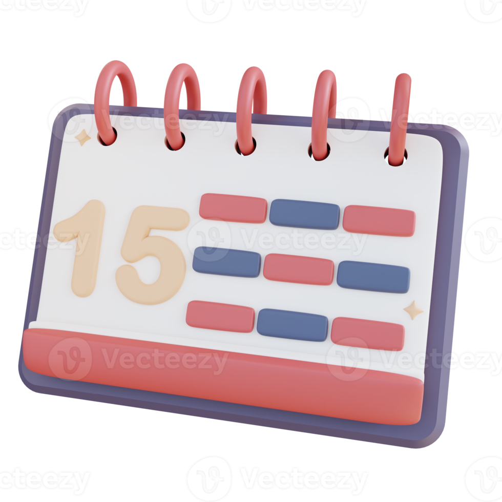 calendário de ilustração 3D png