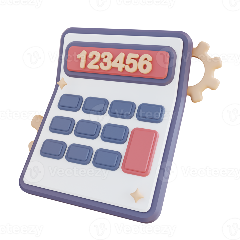 3D Illustration financial calculator settings png