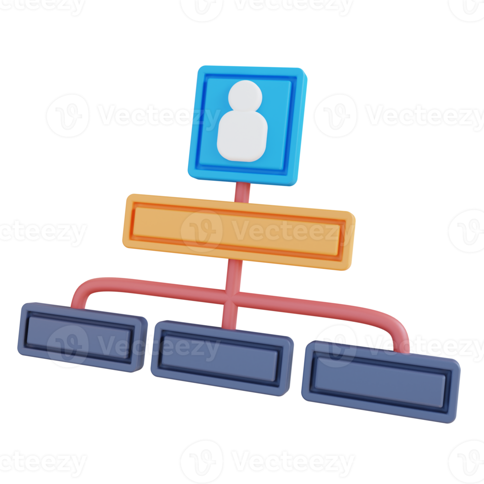 3d illustration av hierarki Diagram png