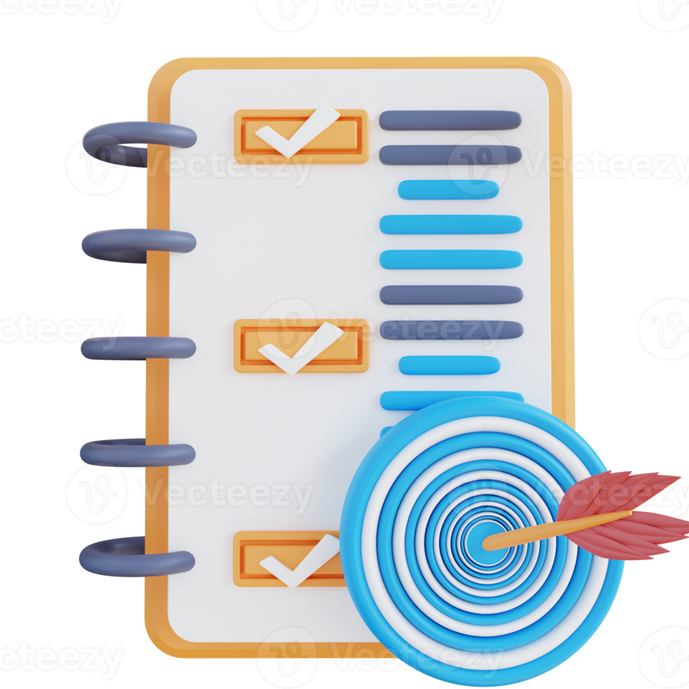 calendrier cible illustration 3d png