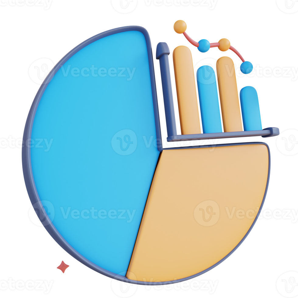 3d illustration pie chart graphic png