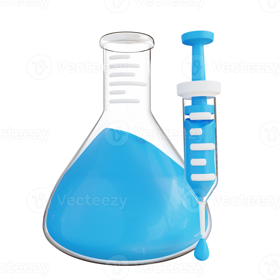 3d illustration of injection and test tube png