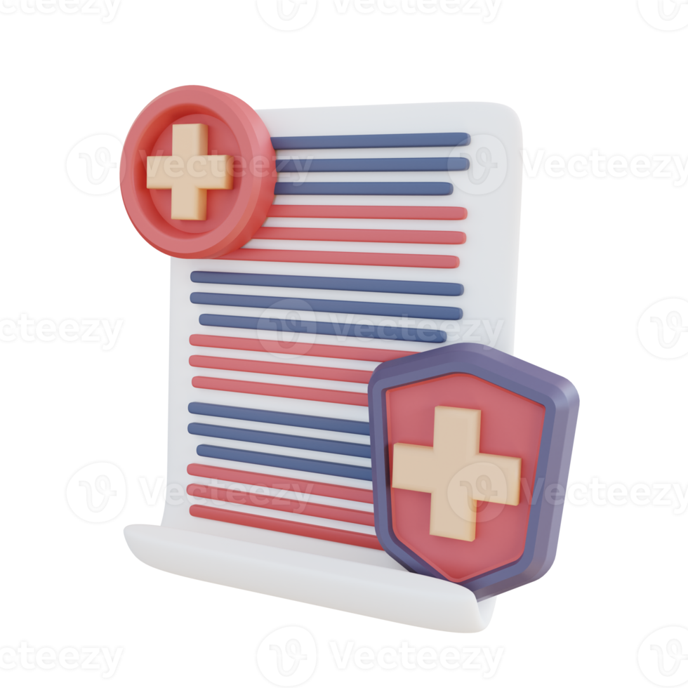 3d illustration of safe health document png