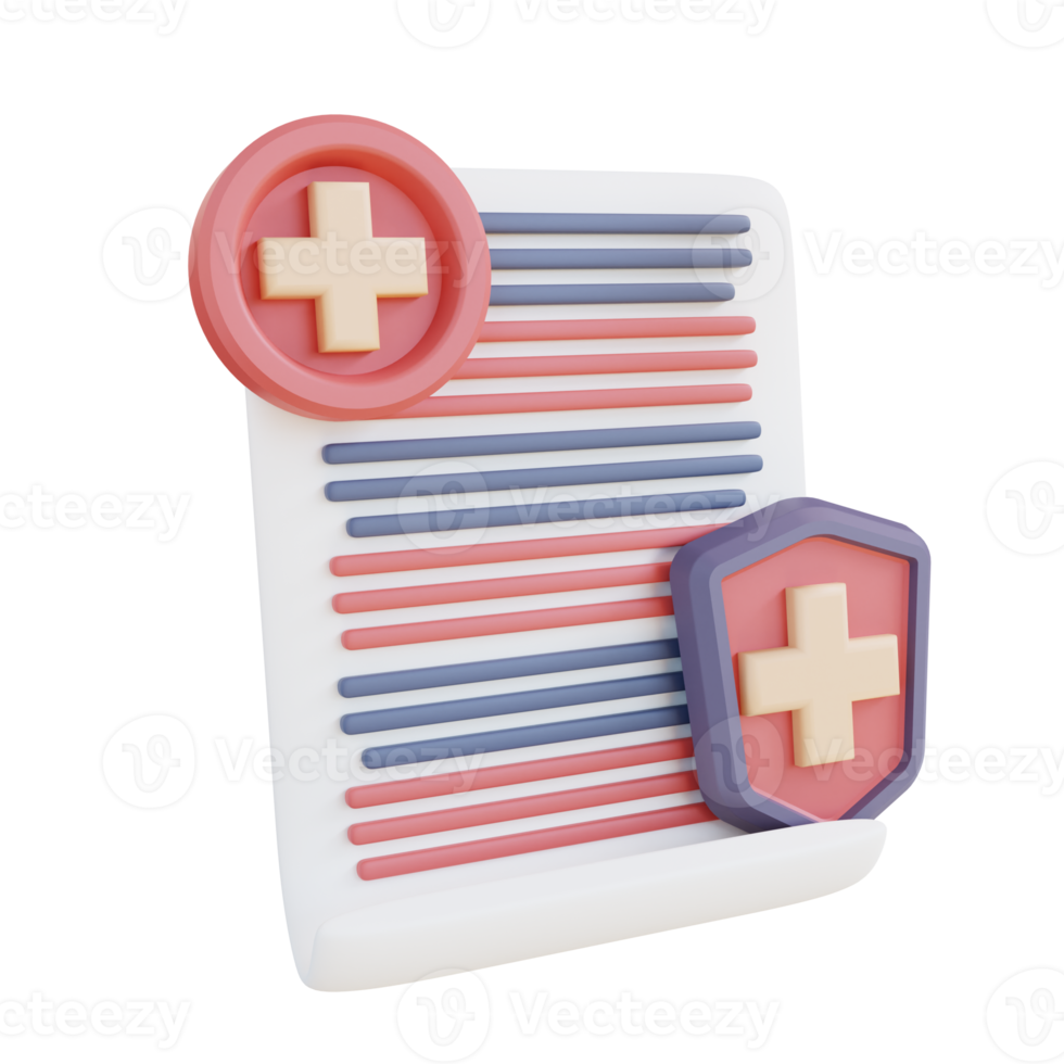 3d illustration of safe health document png
